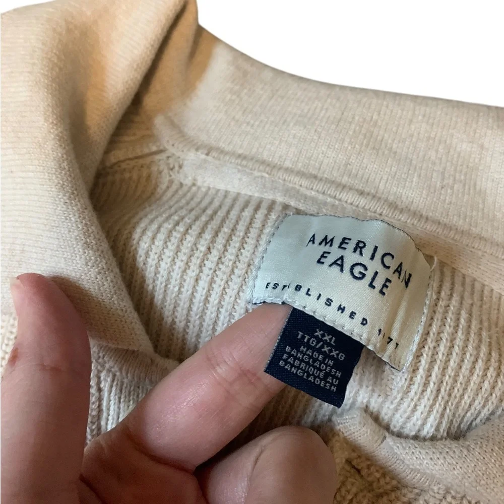 American Eagle cream collared sweater size XXL